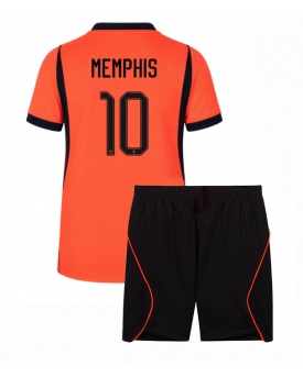 Billige Fotballdrakt Nederland Memphis Depay #10 Replika Hjemmedraktsett Barn VM 2026 Kortermet (med bukser)